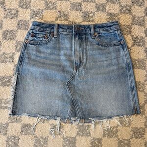 American Eagle Outfitters Blue Frayed Mini Skirt